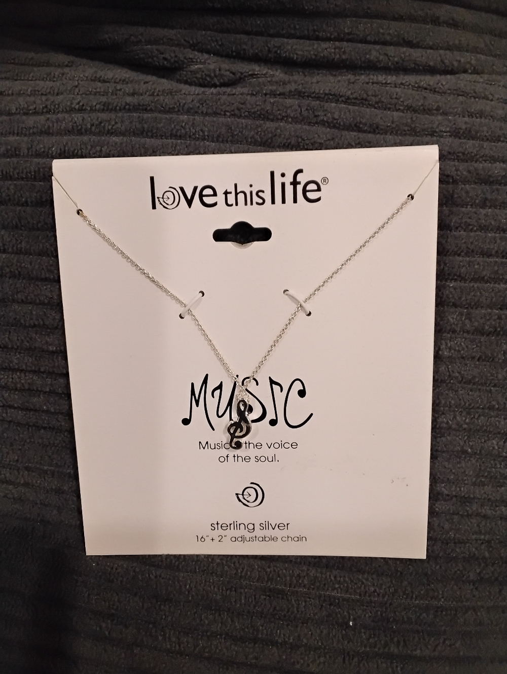 NWT Love This Life Sterling Silver Music Symbol Charm Necklace Firm Price
